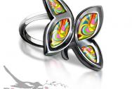 Кольцо с эмалью Butterfly от Музы Терпсихоры