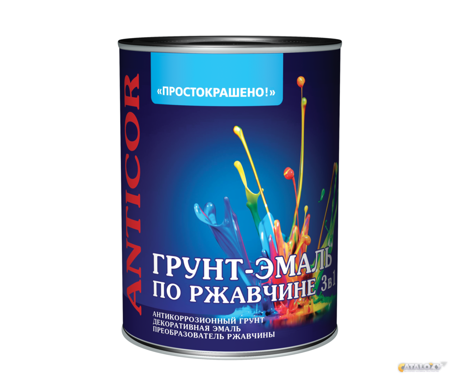 Грунт-эмаль по ржавчине 3 в 1 белая 1,9 кг Простокрашено