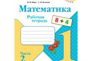 Моро. Математика 1 класс. Рабочая тетрадь. Часть № 2. ФГОС