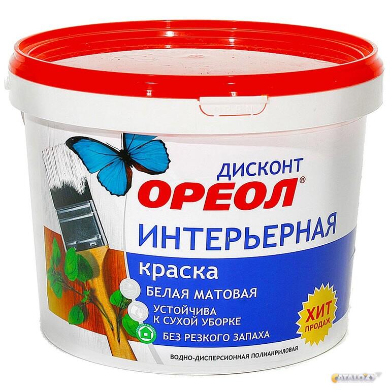 Краска ВД Ореол Дисконт интерьерная белая матовая 25 кг