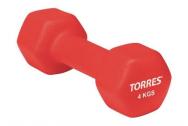 Гантель (1шт) 4 кг неопрен Torres PL50014